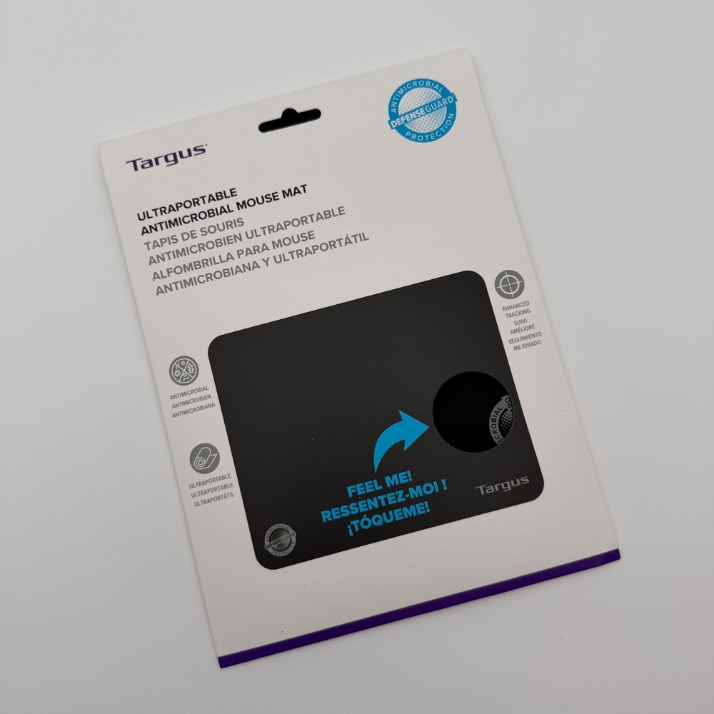 Targus Ultraportable‎ Antimicrobial Mouse Mat Black DefenseGuard AWE820GL NEW